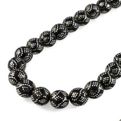 Yoğun Gümüş Kakma İşlemeli Gürcistan Oltu Tesbih