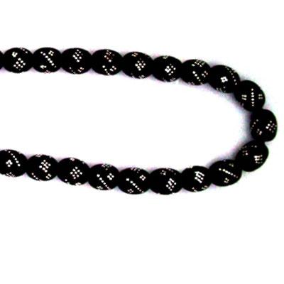 Gümüş Kakma İşlemeli Tesbih Taş Menşei Gürcistan Oltu