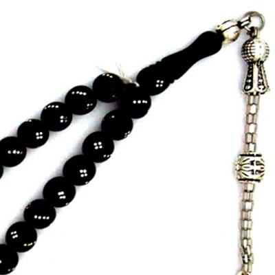 Gümüş Kakma İşlemeli Gürcistan Oltu Tesbih