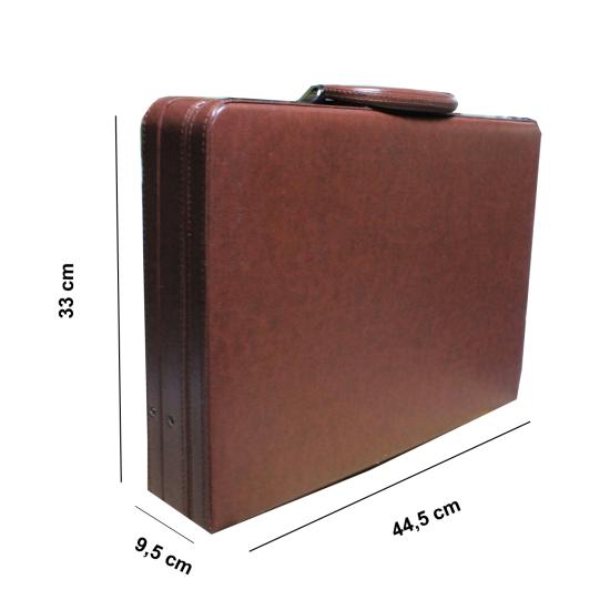 Şifreli  Lüx Evrak Bond Çantası Suni Deri Siyah 33x10x44