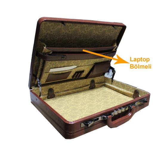 Şifreli  Lüx Evrak Bond Çantası Suni Deri Siyah 33x10x44