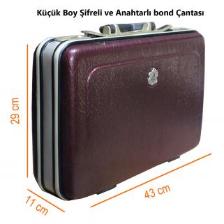 ABS FİBER JAMES BOND EVRAK SEYAHAT &Ccedil;ANTASI KİLİTLİ ŞİFRELİ IPAD B&Ouml;LMELİ SİYAH BORDO RENKLİ 29X43X11