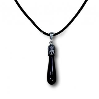 Erzurum Oltu Taşı Damla Gümüş Kolye