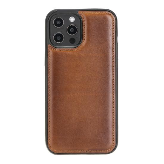 Apple iPhone 12 Pro Max Uyumlu Deri Arka Kapak RST2EF Taba