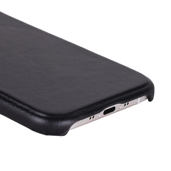 Apple iPhone 17 Air için, Hakiki Deri, El Yapımı Kılıf, Magsafe ile uyumlu, İç Yüzeyi Kadife, Kömür Siyah