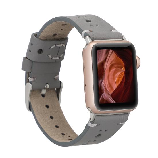 Apple Watch Uyumlu Deri Kordon 38-40-41mm RST9-BA8 Gri
