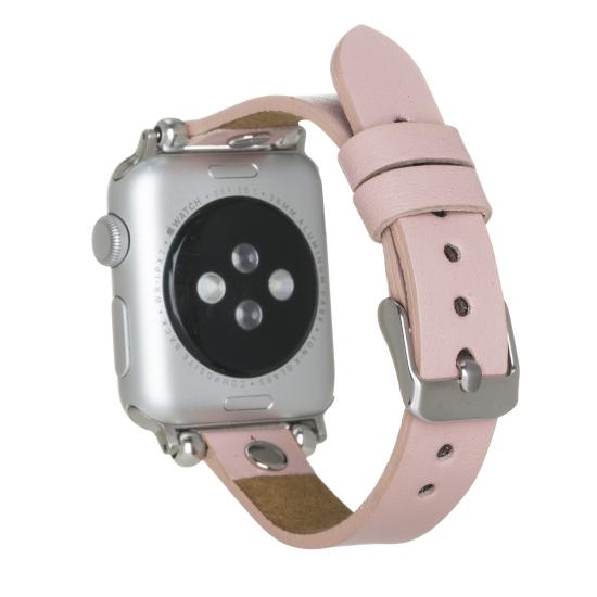 Apple Watch Uyumlu Deri Kordon 38-40-41mm ST NU2 Pembe