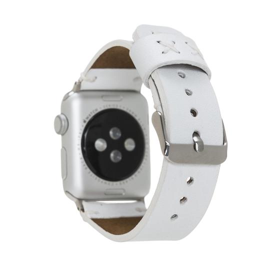 Apple Watch Uyumlu Deri Kordon 38-40-41mm Orfe F3 Beyaz