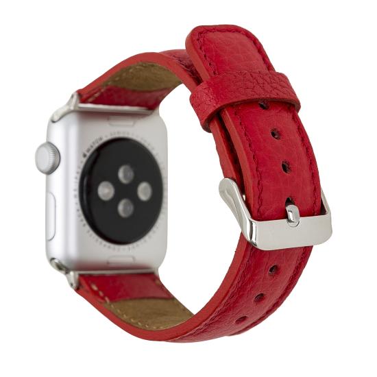 Apple Watch Uyumlu Deri Kordon 42-44-45mm ERC2 Kırmızı