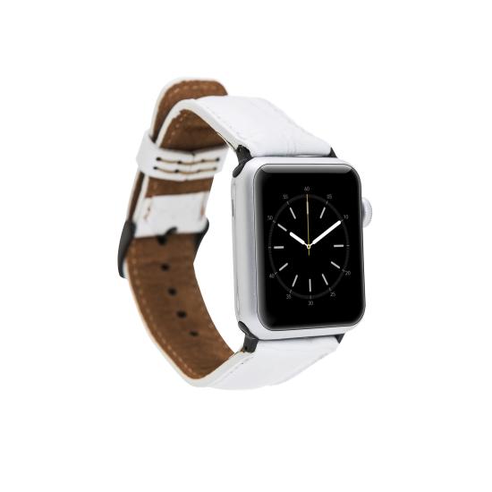 Apple Watch Uyumlu Deri Kordon 42-44-45mm F3 Beyaz