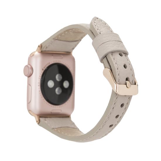Apple Watch Uyumlu Deri Kordon 38-40-41mm Slim ERC3 Bej