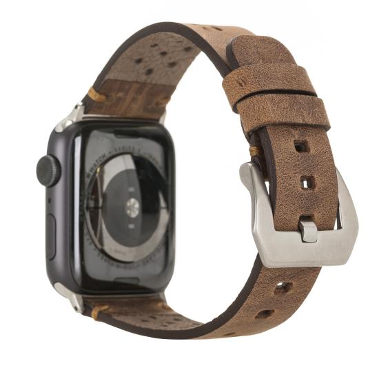 Apple Watch Uyumlu Deri Kordon Vigo 42-44-45mm G2 Kahve