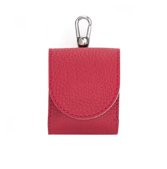 Apple AirPods 2.nesil Uyumlu Deri Kılıf Mai Magnet ERC2 Kırmızı