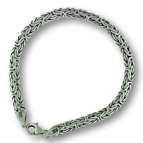 925 Ayar Gümüş Kral Bileklik Yassı Model