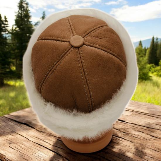 Deri Toskanalı Çeçen Şapka Yumuşak Dokulu Bere 