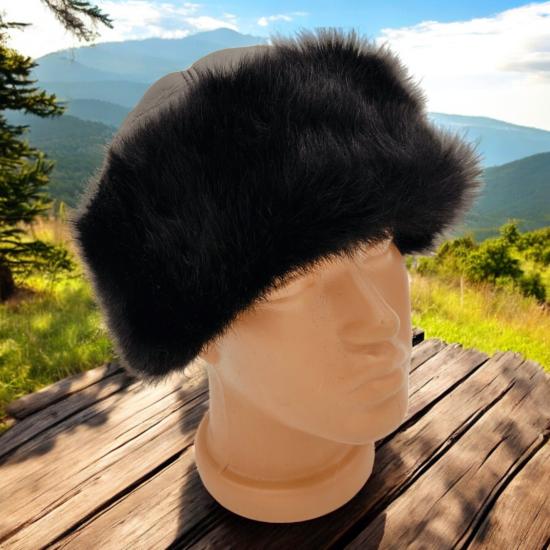 Deri Toskanalı Çeçen Şapka Yumuşak Dokulu Bere 