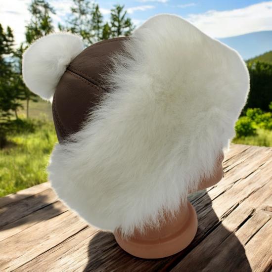 Deri Toskanalı Çeçen Şapka Yumuşak Dokulu Bere 