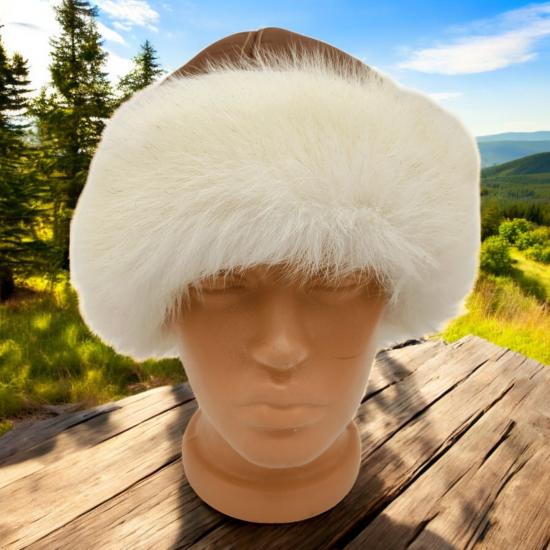 Deri Toskanalı Çeçen Şapka Yumuşak Dokulu Bere 