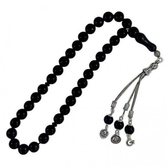 9 mm Sertifikalı Hakiki Erzurum Oltu Taşı Tesbih