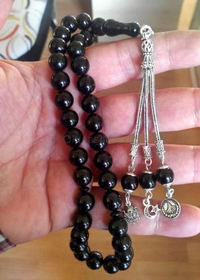 9 mm Sertifikalı Hakiki Erzurum Oltu Taşı Tesbih