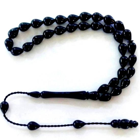 Sertifikalı Hakiki Erzurum Oltu Taşı Sistemli Kumpaslı Damla Tesbih