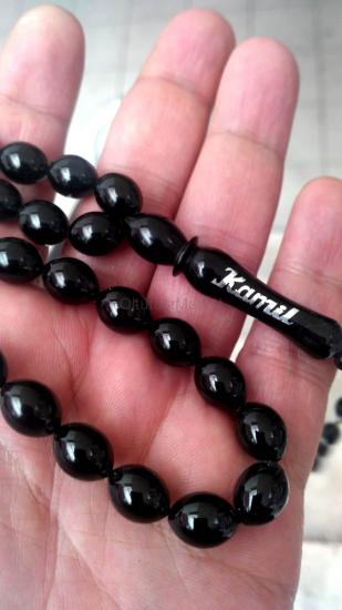 Sistemli Kumpaslı 9 x 12 mm Arpa Kesim Erzurum Oltu Taşı Tesbih SD9X1201