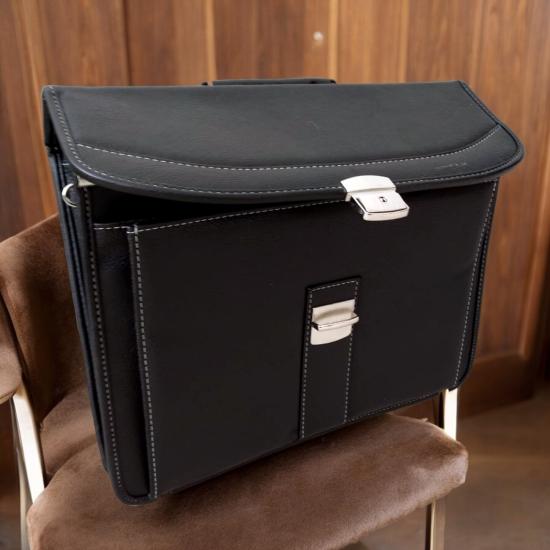 Anahtarlı Evrak Çantası Kaliteli Suni Deri Siyah Renkli, Evrak Çantası, Çanta, İş Çantası