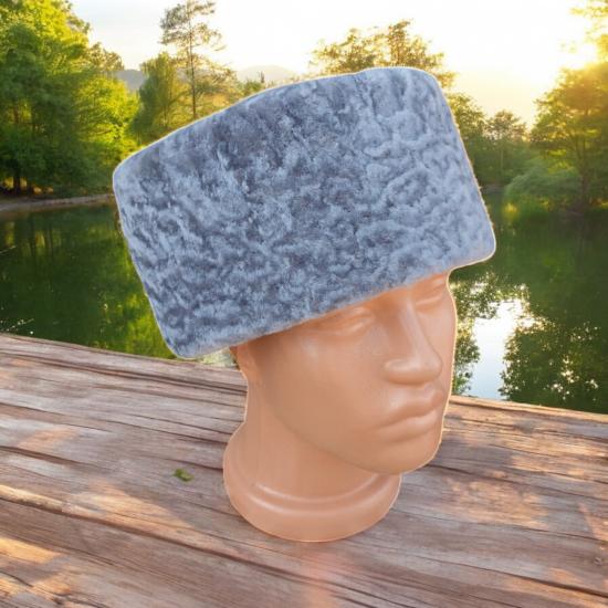 Hakiki Deri Yuvarlak Model Fes Gerçek Deri Kafkas Kalpağı Bere Şapka Krem Renkli