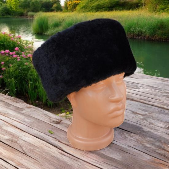 Hakiki Deri Yuvarlak Model Fes Gerçek Deri Kafkas Kalpağı Bere Şapka Krem Renkli