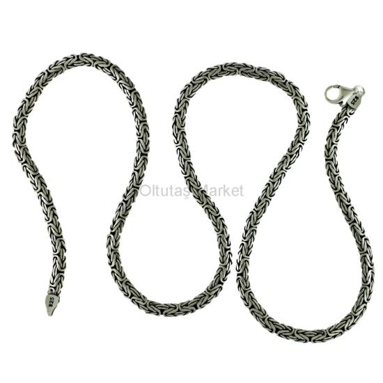 925 Ayar Gümüş Kral Zincir ve Kral Bileklik Yassı Model