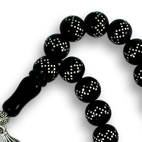 Gümüş Kakma İşlemeli Gürcistan Oltu Tesbih