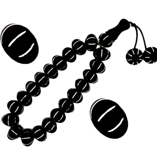 Alüminyum Karpuz Dilimi İşlemeli İri Taneli Stres Gürcistan Oltu Tesbih Taş Menşei Gürcistan 