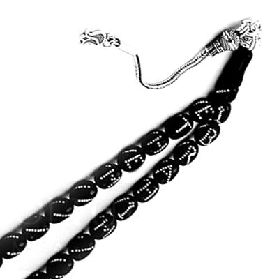 Gümüş Kakma İşlemeli İsim Yazılı Gürcistan Oltu Tesbih 