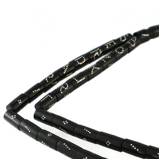 Gümüş Kakma İşlemeli İsim Yazılı Kesme Gürcistan Oltu Tesbih