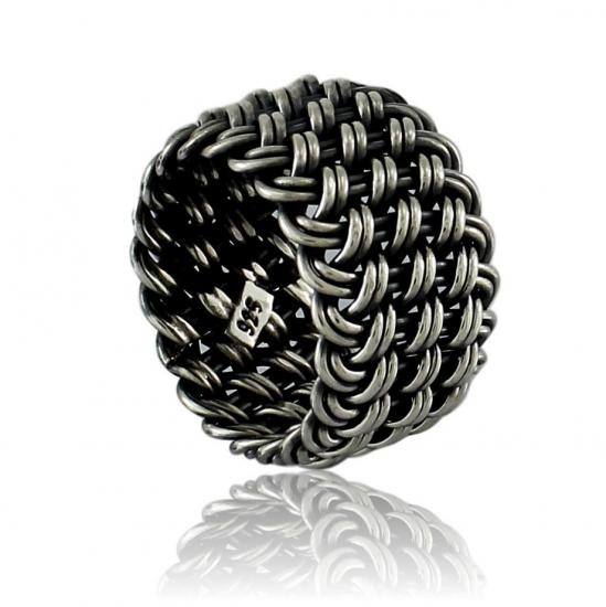 925 Ayar Gümüş Örgü Desen Yüzük