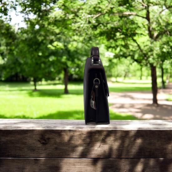 Alpe Gerçek Deri Anahralı Askılı Erkek El Çantası 23x18x11 cm