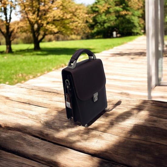 Alpe Gerçek Deri Anahralı Askılı Erkek El Çantası 23x18x11 cm