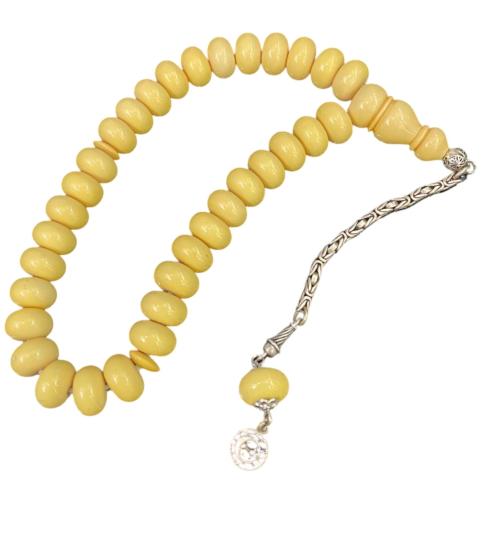 KATALİN TESBİH GÜMÜŞ PÜSKÜLLÜ TEKERLEK MODEL  KATALİN TESBİH