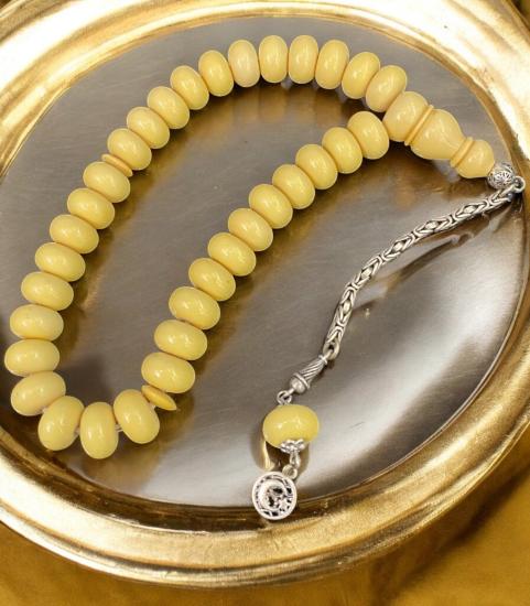 KATALİN TESBİH GÜMÜŞ PÜSKÜLLÜ TEKERLEK MODEL  KATALİN TESBİH