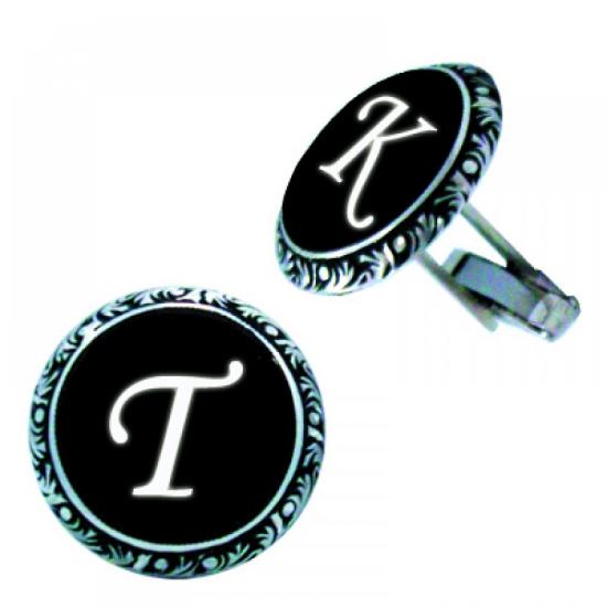 El İşi Harfli Gümüş Kol Düğmesi El İşi