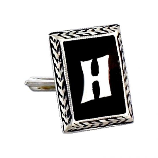 Harfli El İşi Gümüş Kol Düğmesi