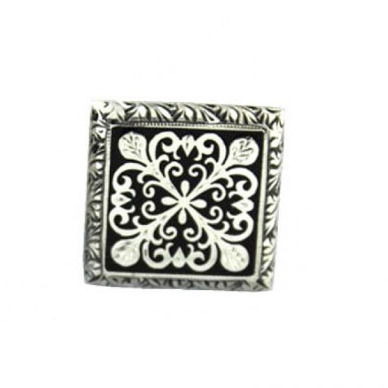 Osmanlı Anadolu Desenli Özel Tasarım El İşi Gümüş Kol Düğmesi