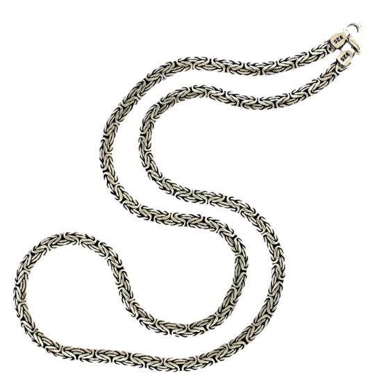 925 Ayar Gümüş Kral Zincir Kolye Yassı Model