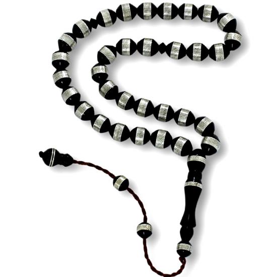 Sistem Püsküllü Sarmal Gümüş İşlemeli Kuka Tesbih