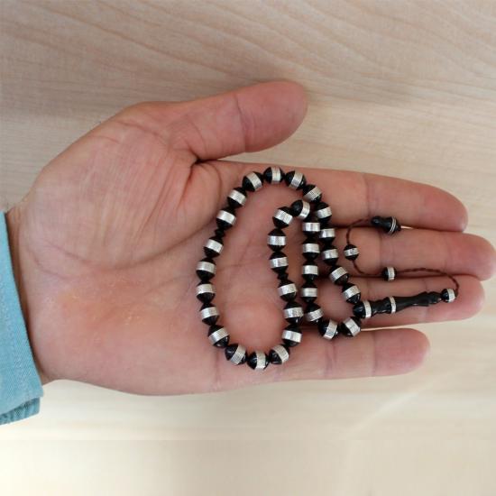 Sistem Püsküllü Sarmal Gümüş İşlemeli Kuka Tesbih