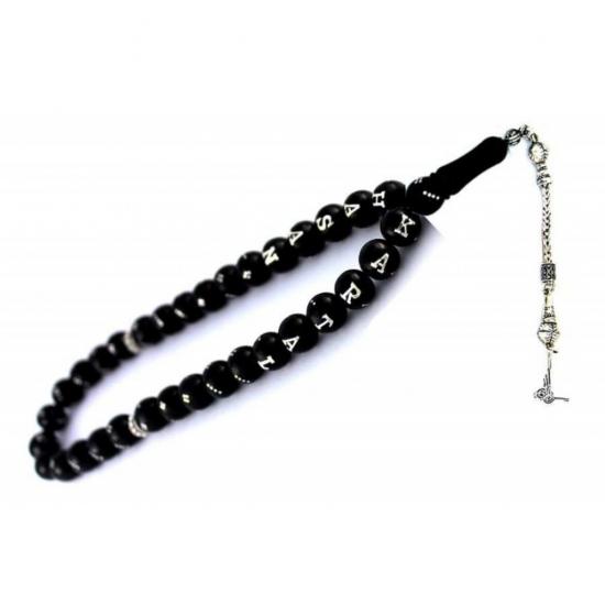 Gümüş Plakadan İsim Yazılı Gürcistan Oltu Tesbih