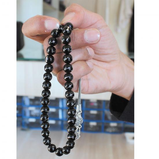 Gümüş Plakadan İsim Yazılı Gürcistan Oltu Tesbih