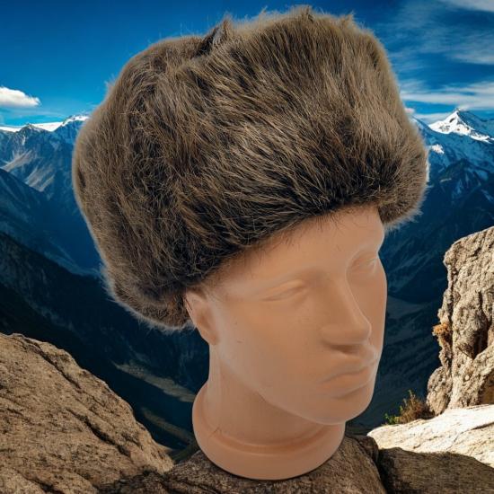 Hakiki Mink Hayvan Derisinden Kalpak El Yapımı Gerçek Deri Kalpak Bere Kahve Renkli Orijinal Mink Bere