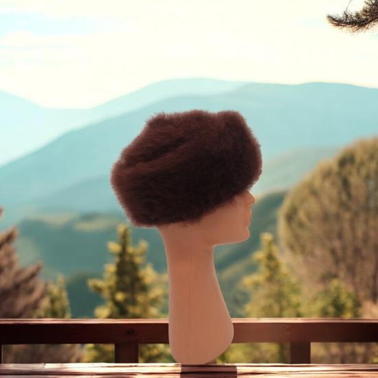 Özel İşçilikli Tiftik Karışımı Papak Bere Kışlık Erkek Kadın Bere Şapka