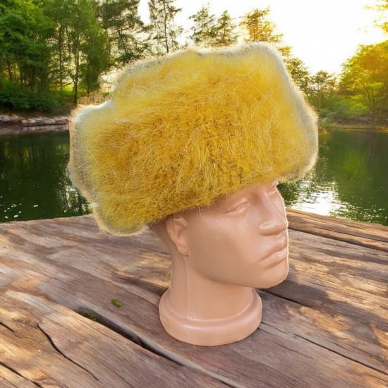 Özel İşçilikli Tiftik Karışımı Papak Bere Kışlık Erkek Kadın Bere Şapka